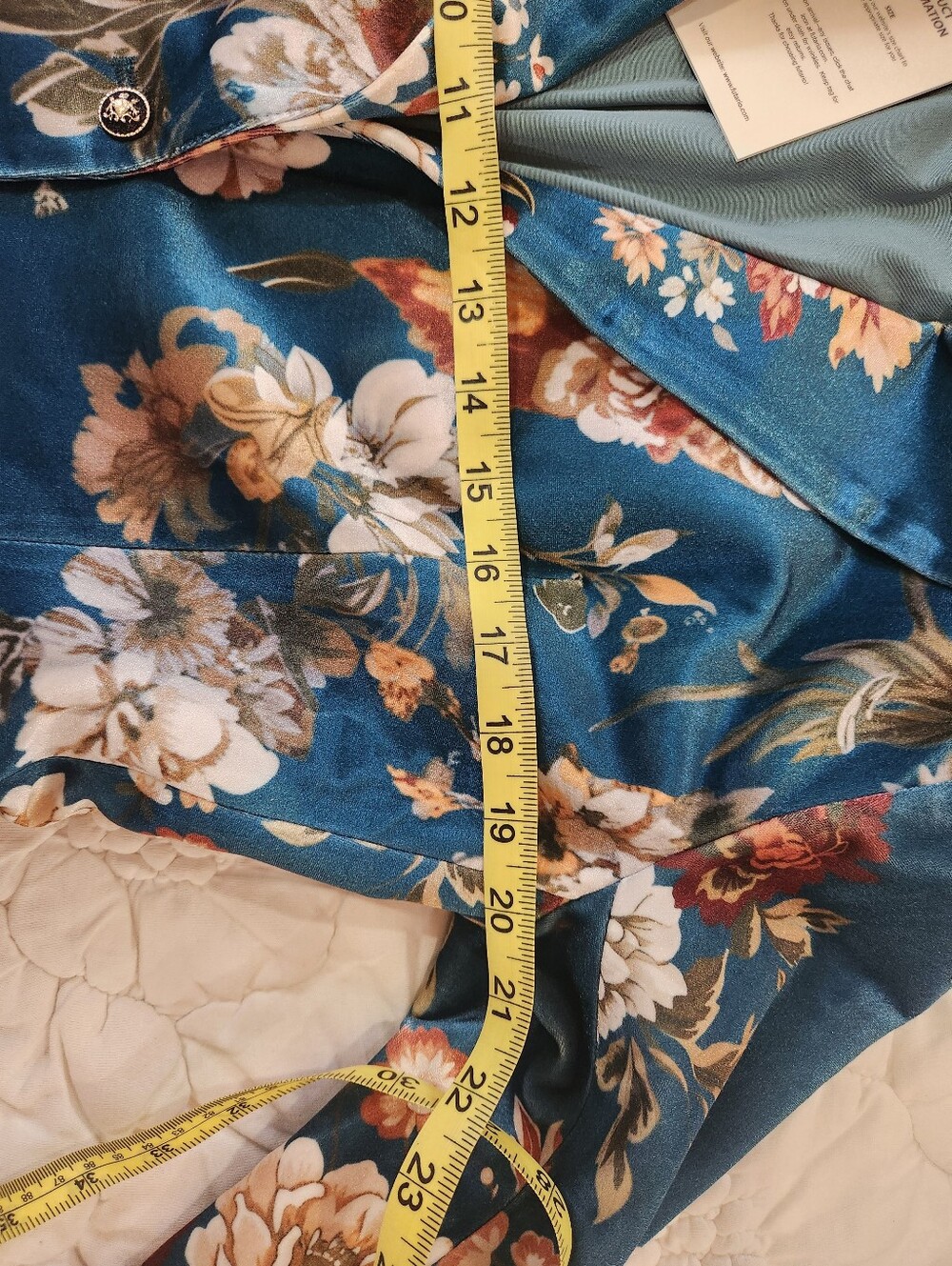 Futario Floral Velvet Tailored Blazer Jacket - Teal - Picture 12 of 14